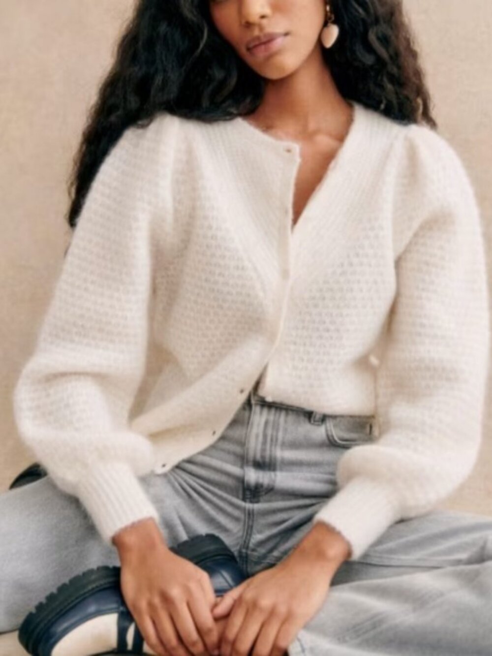 Sezane Solena Cardigan • XS • Cream